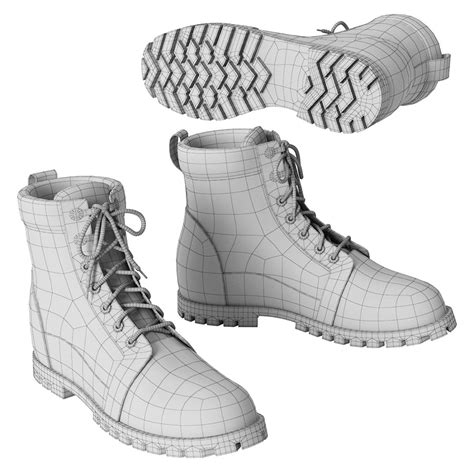 Leather Boots 3d Model For Vray Corona