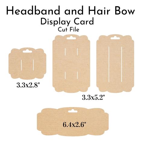 Hair Bow Display Card Svg Headband Display Cards Svg Bow Etsy In 2021