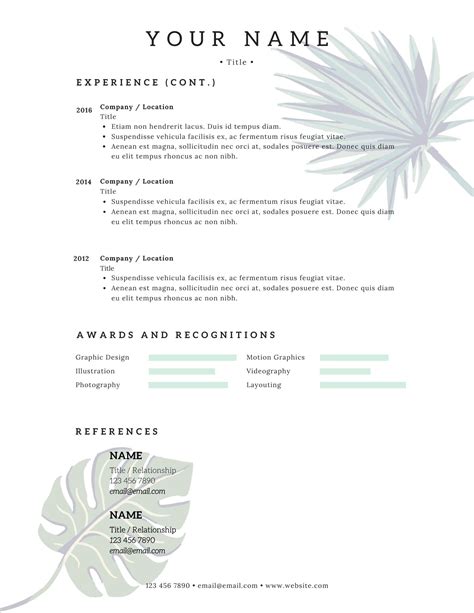 Professional Resume Template For Canva Resumecv Edit And Customize In