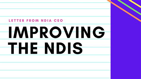 Letter From Ndia Ceo Improving The Ndis Ndisp