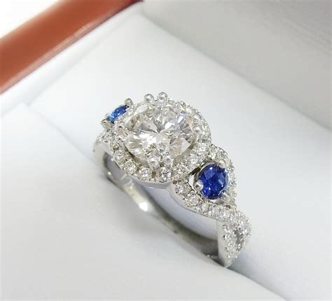 Sapphire and diamond engagement rings are found in a few main categories: Diamond and Sapphire Engagement Ring - DiamondNet