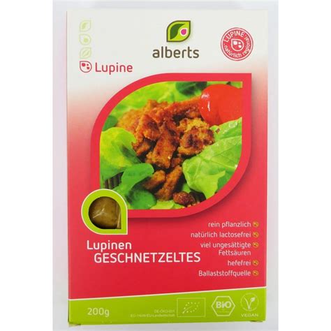 Von althochdeutsch luvina, zu lateinisch lupus ‚wolf'), selten auch lupinenbohne, wolfsbohne oder feigbohne genannt, sind eine pflanzengattung in der unterfamilie der schmetterlingsblütler (faboideae) innerhalb der familie der hülsenfrüchtler. Alberts Lupinen Geschnetzeltes 200g, vegan günstig ...