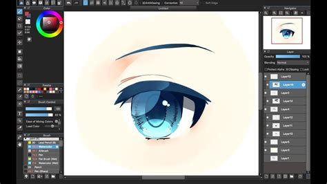 How To Color Eye In Medibang Paint Pro Slow Tutorial Eye Color