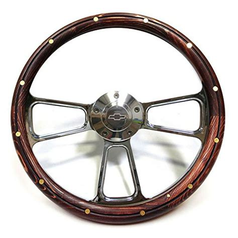 Chevy Pick Up Truck Real Wood And Chrome Steering Wheel Kit 1948 59 W