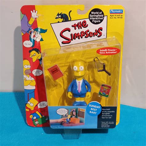 The Simpsons Sunday Best Bart Figure Playmates World Of Etsy