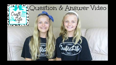 Craft Life ~ Jacy And Kacy Q And A ~ Question And Answer Video Youtube