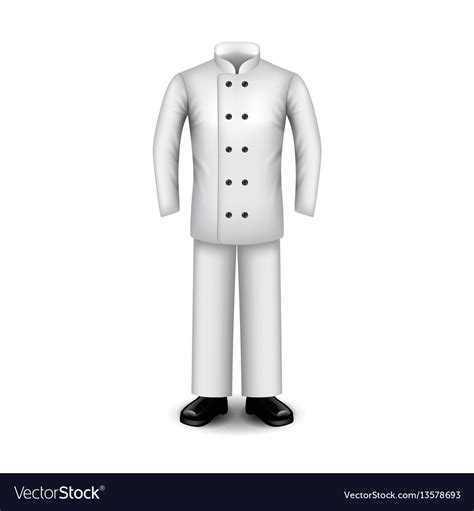Chef Uniform Isolated On White Royalty Free Vector Image
