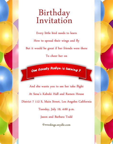 The right reverend frank otha white. 7th Birthday Party Invitation Wording - Wordings and Messages