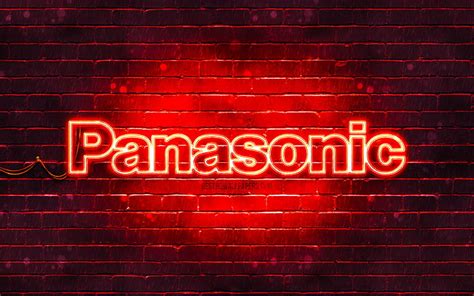 4k Descarga Gratis Panasonic Logo Rojo Pared De Ladrillo Rojo Logo