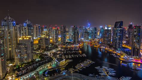 Fondos De Pantalla 3840x2160 Eau Dubái Rascacielos Noche Ciudades