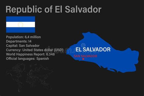Die Ausführliche Karte Von El Salvador Mit Regionen Oder Zustände Und