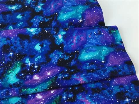 Galaxy Blue Fabric Aurora Night Sky Collection For Timeless Etsy