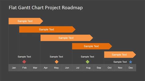 Flat Roadmap Gantt Chart With Milestones Slidemodel My XXX Hot Girl