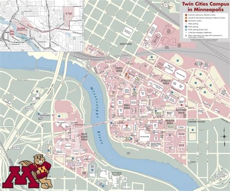 University Minnesota Twin Cities Map Minneapolis Mn 55414 • Mappery