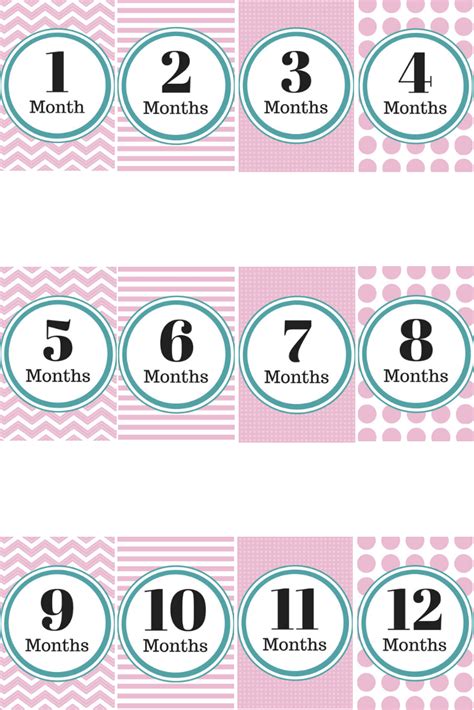 Baby Milestone Cards Printable Baby Girl Pink And Teal