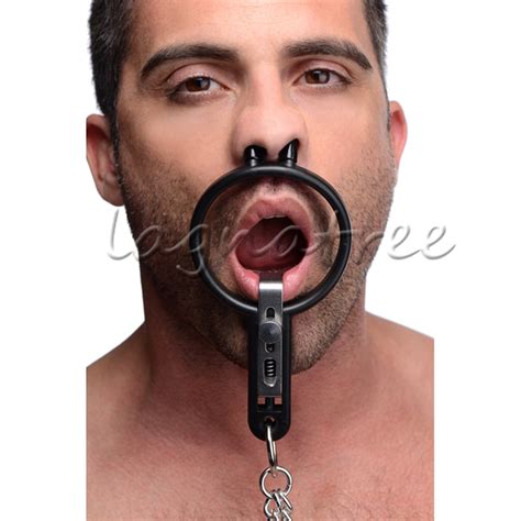degraded mouth spreader w nipple clamps open mouth o ring gag bdsm restraints ebay
