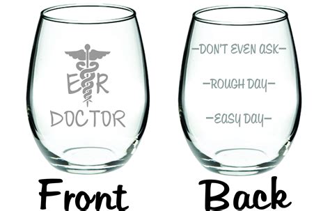 Etched Er Doctor Glass Free Personalization Etsy Dr Glass Ts