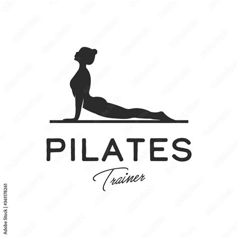 Sitting Pilates Woman Silhouette Logo Design Stock Vector Adobe Stock