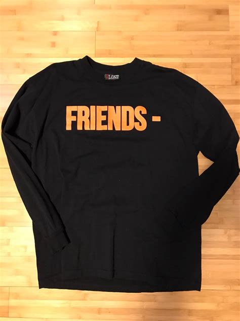 Vlone Vlone Friends Long Sleeve T Shirt Black Grailed