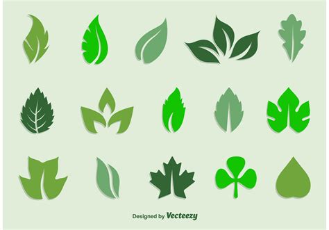 Leaves Vector Icon Set 87415 Vector Art At Vecteezy