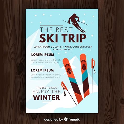 Premium Vector Ski Trip Flyer Template