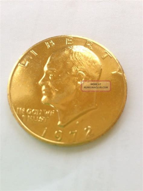 1972 D 24k Gold Plated Eisenhower Ike Dollar Coin