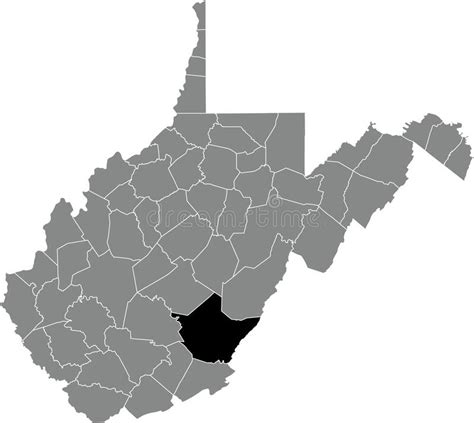 Location Map Of The Greenbrier County Of West Virginia Usa Stock