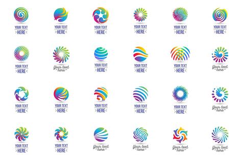 24 Abstract Colorful Sphere Circle And Spiral Logo 128158 Icons