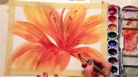 How To Paint A Flower With Watercolor Youtube