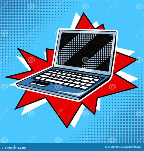 Laptop Comic Book Style Vector Stock Vector Illustration Of Object