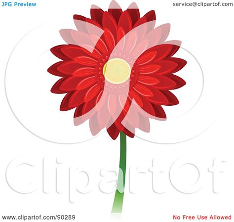 Royalty Free Rf Clipart Illustration Of A Beautiful Red Gerbera Daisy