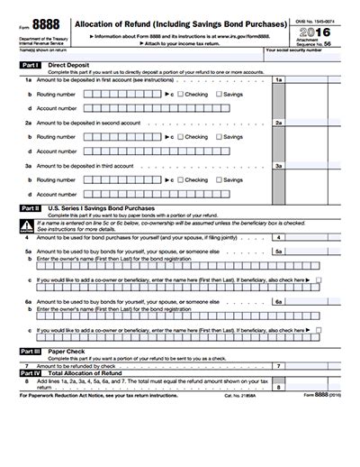 Irs Form 8888 Template Free Download Create Edit Fill And Print