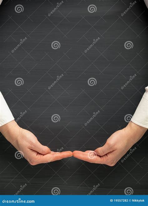Hands Surrounding A Blackboard Background Stock Photo Image Of Care