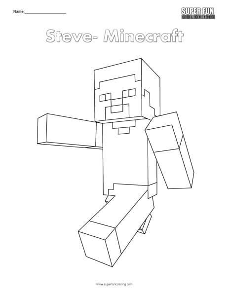 Minecraft Steve Coloring Pages
