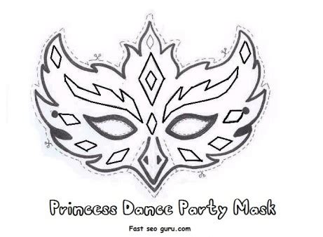 Mask coloring pages for preschoolers. Printable princess dance party mask cutouts coloring in ...