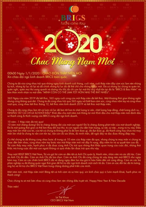 Happy New Year 2020 Brics Vietnam