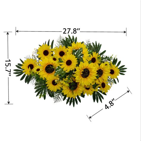 Mainstays 2775 Artificial Flowers Headstone Spray Yellow Sunflower