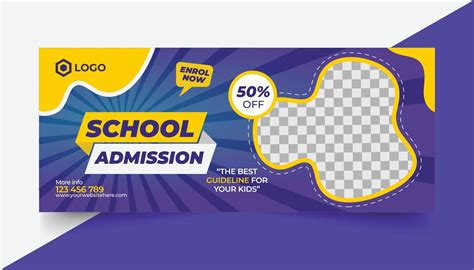 School Admission Social Media Page Cover Design Education Banner