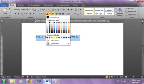 Como Cambiar El Color De Letra En Microsoft Word Como Cambiar El Color