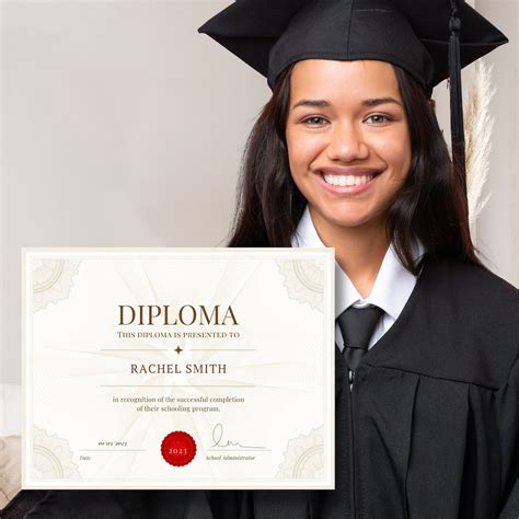 Editable High School Diploma Template Ornate Diploma Frame College