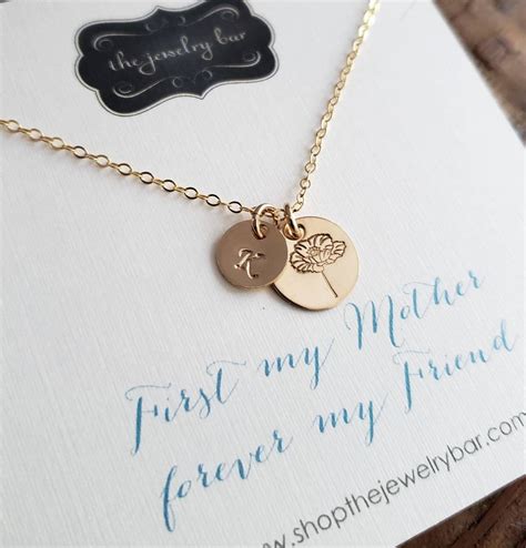 Forget all the cheesy gift ideas for moms that are out there. Birthday gift for mom, Personalized Birth flower necklace ...