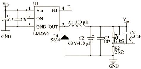 This circuit is typically used with the synchronous buck topology, described above. LM2596 Circuit: Adjustable Regulated DC Power Supply