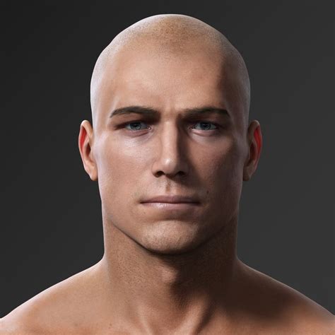 photorealistic male body realistic head model 1142050 turbosquid 3d face model male face