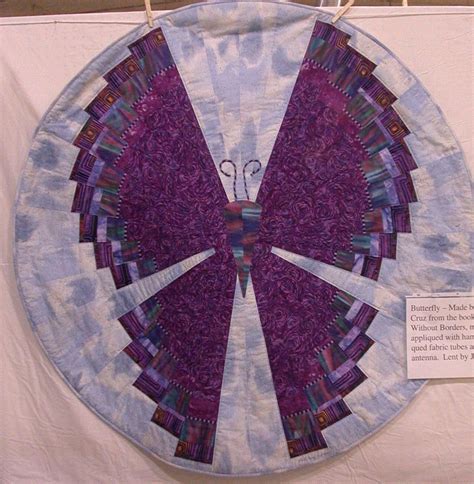 Round Quilt With Purple Butterfly