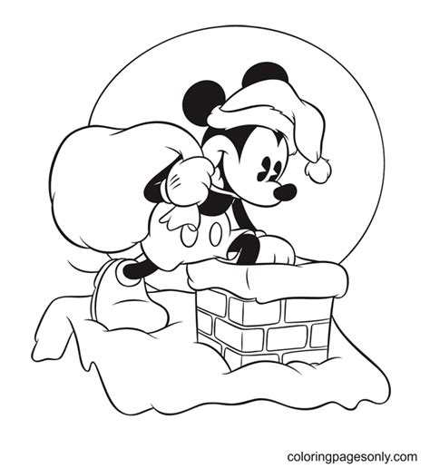 Mickey Santa Christmas Coloring Pages