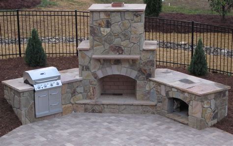 Outside Fireplace Grill Deck Design And Ideas Outdoor