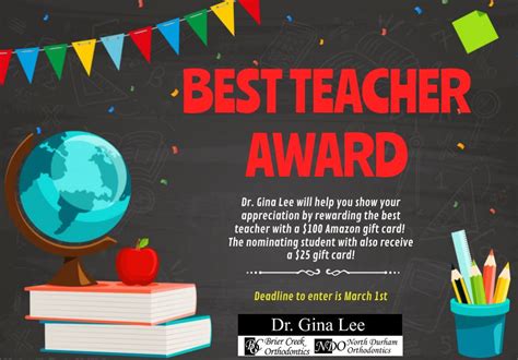 Best Teacher Award North Durham Orthodontics