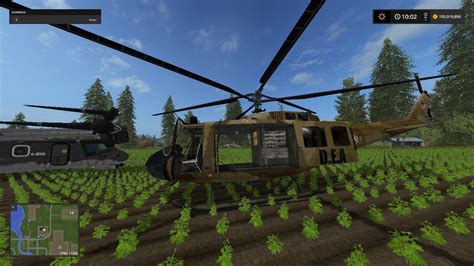 Uh2d Huey Dea Helicopter Skycrane V10 Fs17 Farming Simulator 17 Mod