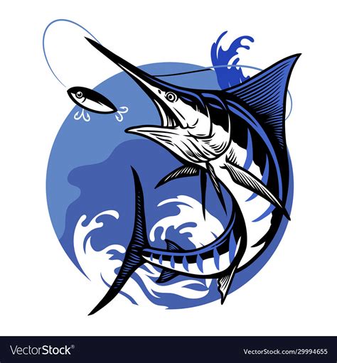 Blue Marlin Fishing Design Royalty Free Vector Image