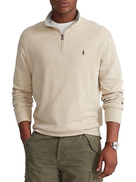 Polo Ralph Lauren Luxury Jersey Quarter Zip Pullover Mens Thebay